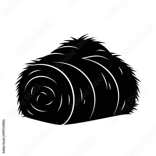 Silhouette of a hay bale, a symbol of agriculture and farming.