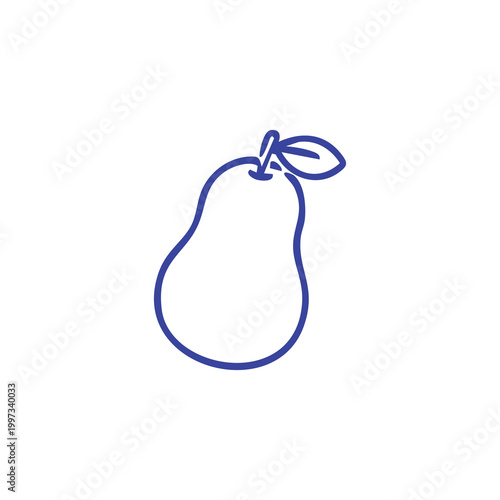 Minimalist outline drawing of a fresh pear fruit icon.
