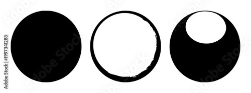 Virtual assistant voice orb icon set with solid black icon on white background featuring AI assistant, voice control, iconography with minimalism and line art