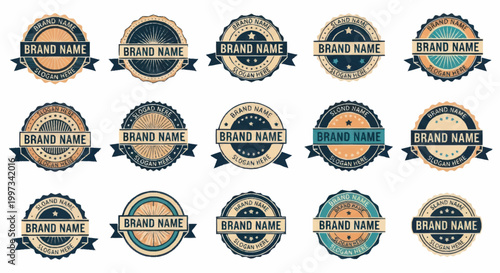 Collection of Vintage Brand Name Labels and Badges.