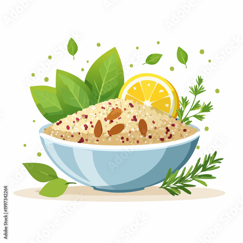 Quinoasalat mit Zitrone und frischen Kräutern leicht und modern