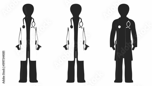 black silhouettes of people