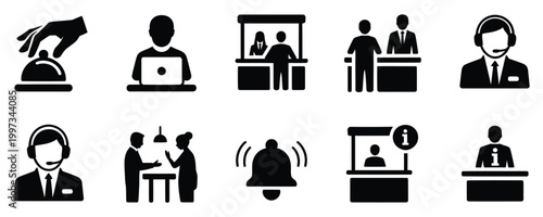 Customer Service Icons Set Call Center Support Communication Symbols