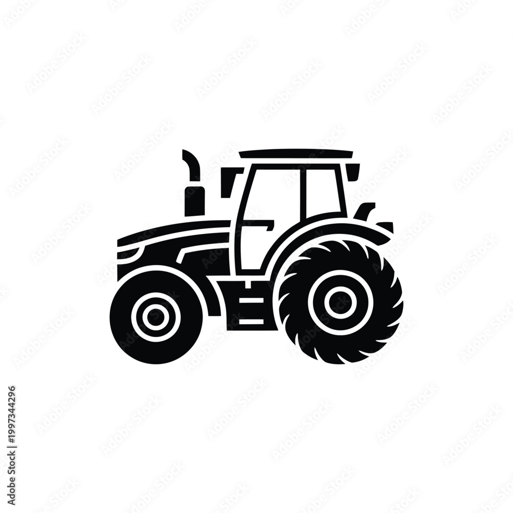 Obraz premium Black and white of a classic pickup truck with oversized tires off-road vehicle farm truck