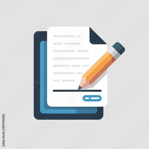 Digital document with a pencil writing on a tablet screen, symbolizing electronic signing or note-taking.