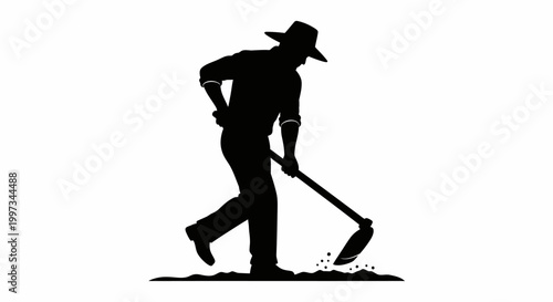 Man digging with a shovel outdoors.