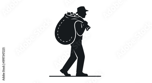 Man walking with large backpack on.
