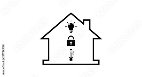 home security system with lock and light.