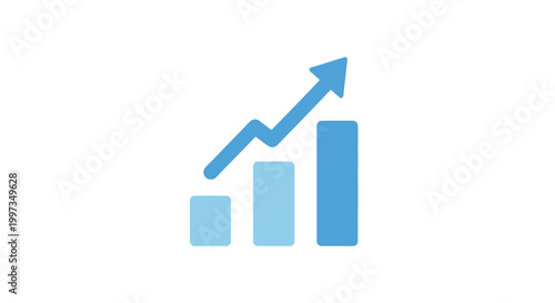 Free Download A blue bar graph with an upward trend. - GFXLoad