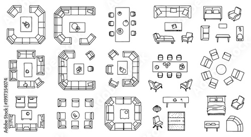 Comprehensive Architectural Furniture CAD Block Library featuring Sofa and Couch Plan Vectors for Interior Design, 2D CAD Floor Plans, and Technical Blueprints.