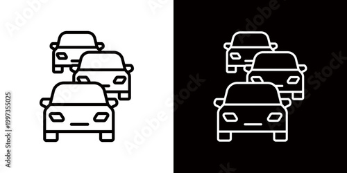 Foto An icon indicating traffic congestion; a simple positive/negative icon