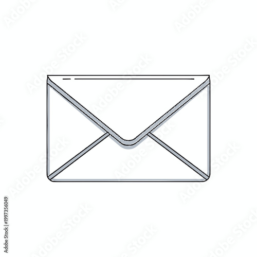 Envelope Line Drawing Postal Object.