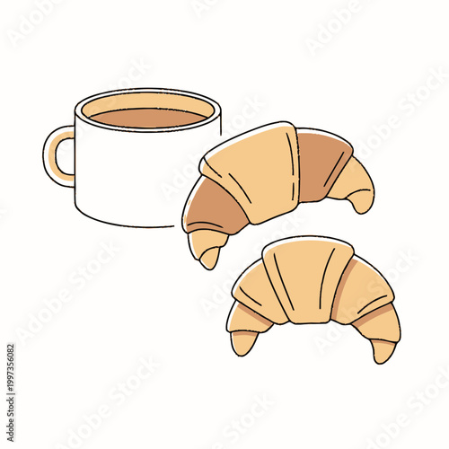 Flaky golden brown baked croissants.