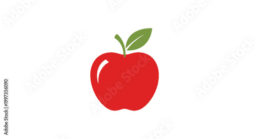 Fresh Red Apple Fruit Single Object.