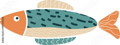 Fish With Abstract Hand Drawn Pattern