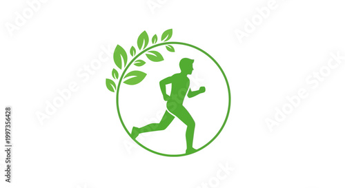 Eco friendly sports running logo design.