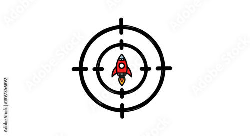 A rocket ship aiming for target.