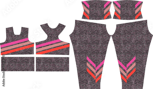 Stylish Fitness Leggings Pattern for Sublimation Textile Design