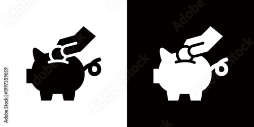 豚の貯金箱のアイコン,貯金することを表すアイコン