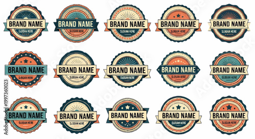 Collection of Vintage Brand Name Labels and Badges.