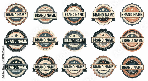 Collection of Vintage Brand Name Labels and Badges.