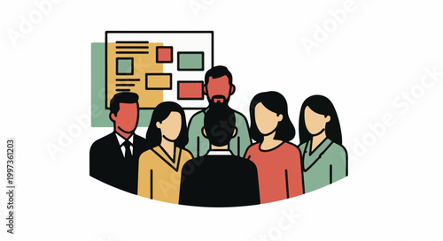 Professional team members collaborating during a business meeting to discuss creative strategy plans and brainstorming ideas for their upcoming project