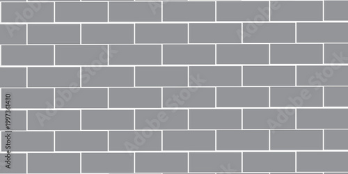 Simple grey rectangle ceramic mosaic tiles texture background. Panoramic picture.