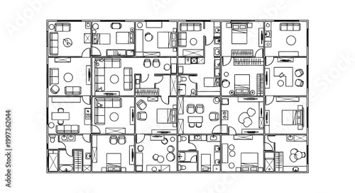 modern apartment floor plan blueprint for interior design and architectural planning