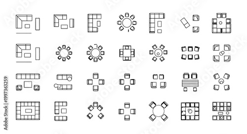 architectural and interior design furniture elements cad blocks for floor plans