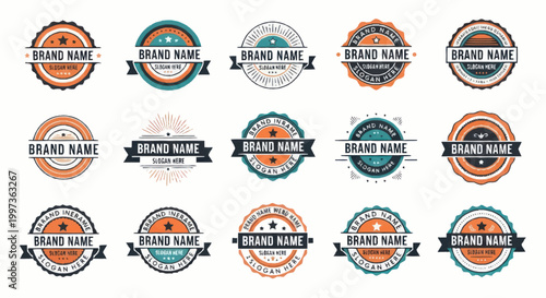 Collection of Vintage Brand Name Labels and Badges.