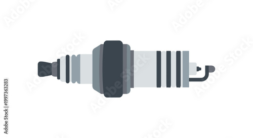 Automotive Spark Plug Isolated on White Background