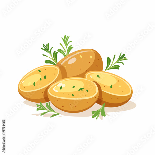 Ofenkartoffeln mit Frühlingskräutern rustikal und elegant