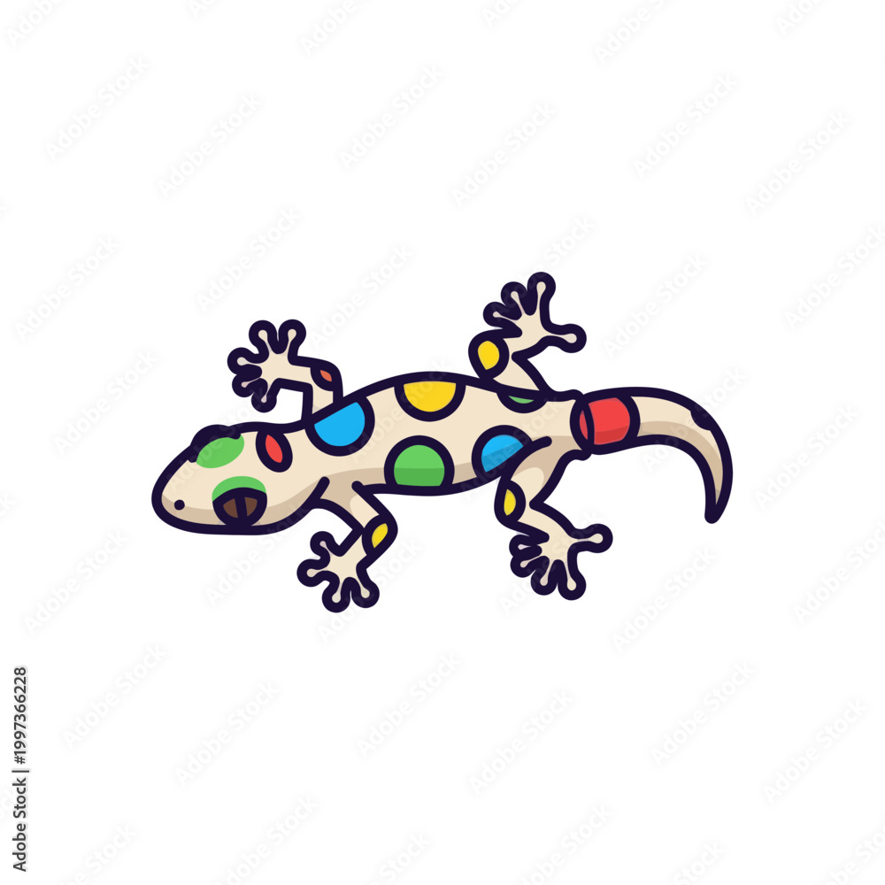 Fototapeta premium A Playful Polka Dot Gecko Illustration