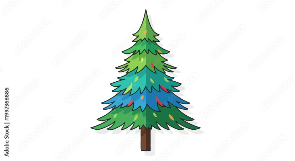 Obraz premium A Colorful Christmas Tree Vector Illustration