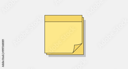 Blank Yellow Sticky Note Pad Stacked on Light Background