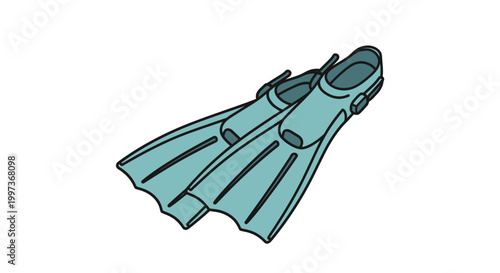 Blue Diving Fins for Water Sports and Recreation