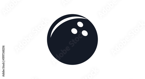 Bowling Ball Isolated on White Background, Sports Equipment Icon