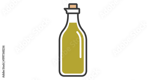 Bottle of Olive Oil with Cork Stopper, Culinary Ingredient