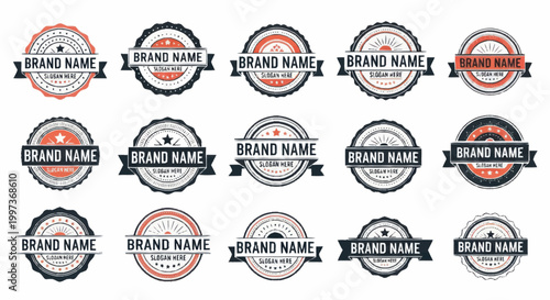 Collection of Vintage Brand Name Labels and Badges.