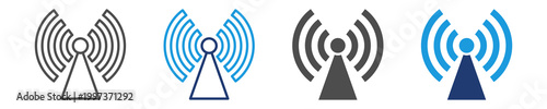 wireless network icon set multiple style
