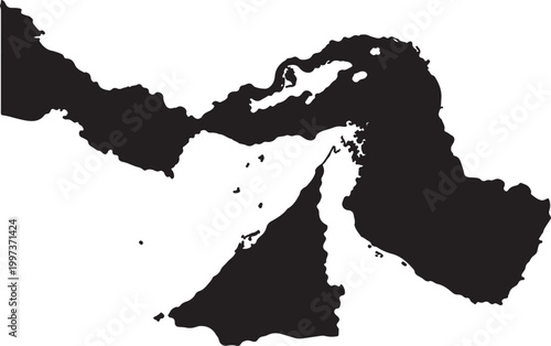 Map of Middle East and North Africa region  geographic illustration