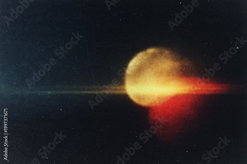 Foto light leak overlay effect with bokeh light ,retro grain noisy film flare on blac