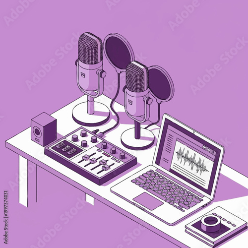 Professional recording studio equipment setup.