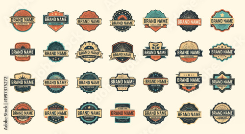 Collection of Vintage Retro Style Logo Badges and Emblems.