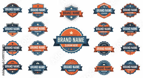 Collection of Vintage Brand Name Labels and Badges.