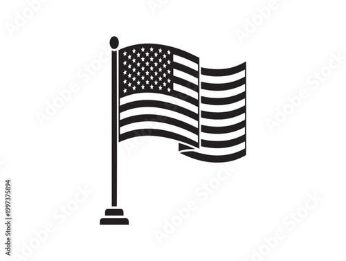 American flag icon a symbolic representation of the united states of america's patriotism and freedom