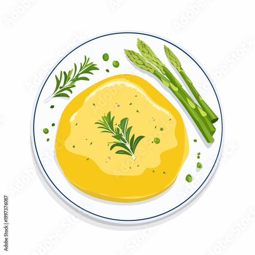 Frühlingsomelett mit Spargel und frischen Kräutern