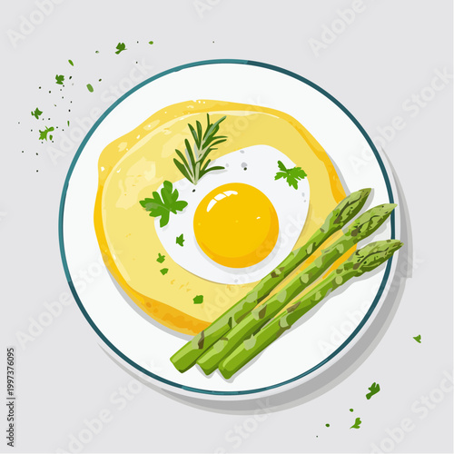 Frühlingsomelett mit Spargel und frischen Kräutern