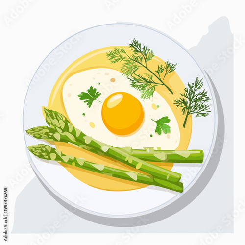 Frühlingsomelett mit Spargel und frischen Kräutern