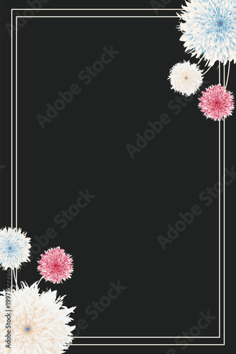 frame background with chrysanthemum flowers